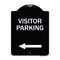 Signmission Reserved Parking Visitor Parking Arrow Pointing Left Heavy-Gauge Alum Sign, 24" x 18", BW-1824-23024 A-DES-BW-1824-23024 - alternate 1